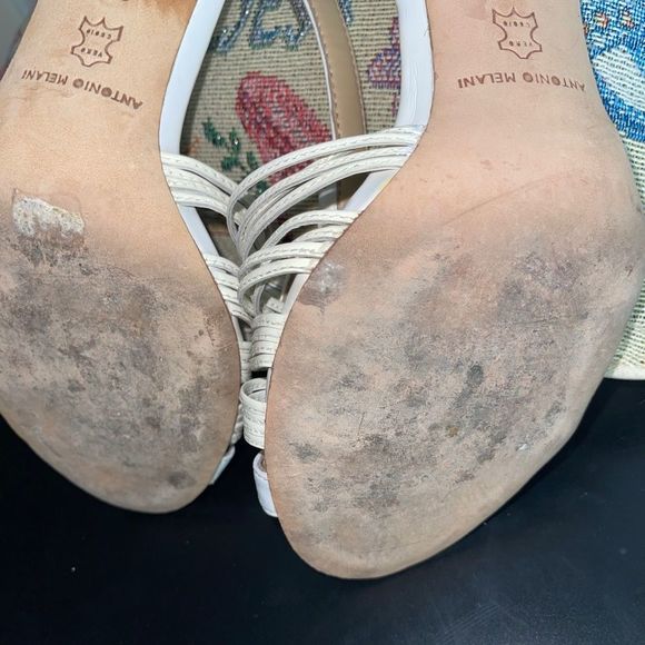 Antonio Melani white leather strappy heels - Picture 7 of 8